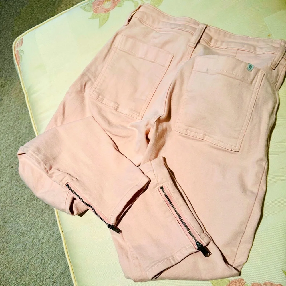 NWOT lucky Brand pale pink low rise skinny ankle zip jeans SZ 2/ 26 in👌🏻shape! - Picture 6 of 13